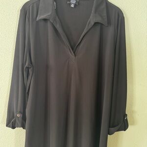 Jones New York Women's Black 3/4 Sleeve Top size XL